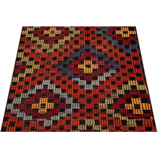 Mid-20th Century Vintage Sumakh Runner Rug 3 X 9 For Sale - Image 10 of 13