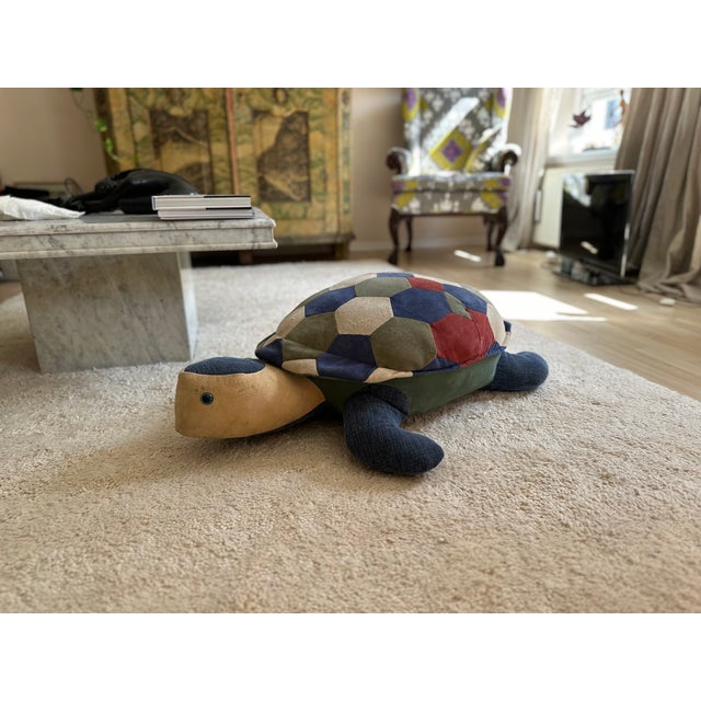 Large Leather Pouf in the Shape of a Turtle, 1975 For Sale - Image 10 of 18