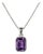 Amethyst Emerald Cut Pendant, Bezel Setting Stackable Pendant For Sale