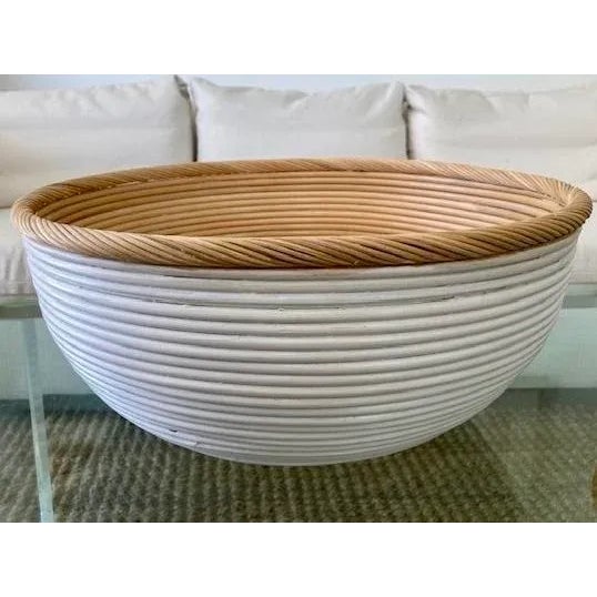 White and Natural Rattan Center Piece For Sale - Image 4 of 8