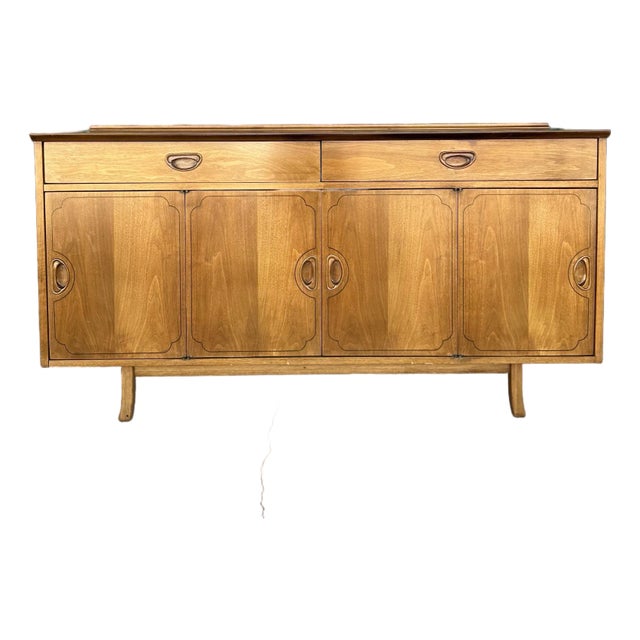 Uncommon Mid Century Modern Walnut Credenza From Sweden For Sale