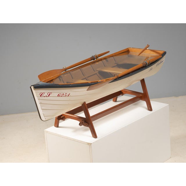 Reimagined Boat-Form Coffee Table with Glass Top For Sale - Image 9 of 11