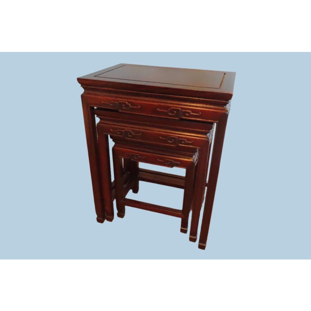 Chinese Gorgeous Chinese Ming Style Nesting Tables For Sale - Image 3 of 11