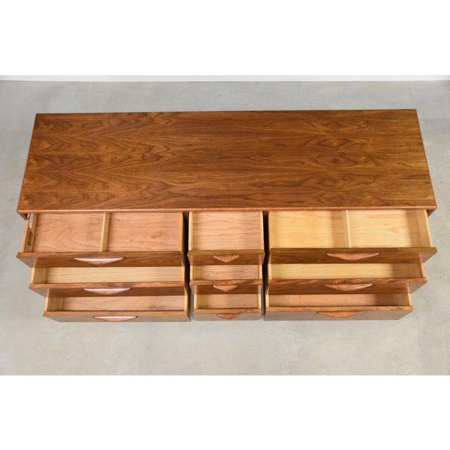 1960s 1960s Refinished 66” Lane Perception Walnut Dresser For Sale - Image 5 of 10