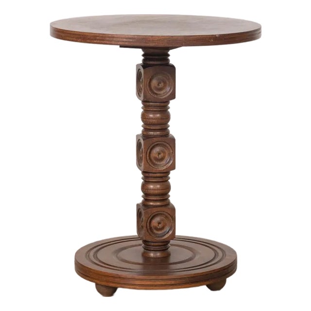 1940s Petite French Wood Side Table by Charles Dudouyt For Sale