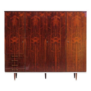 Mid-Century Modern 4-Door Wardrobe in Rosewood, 1960s For Sale