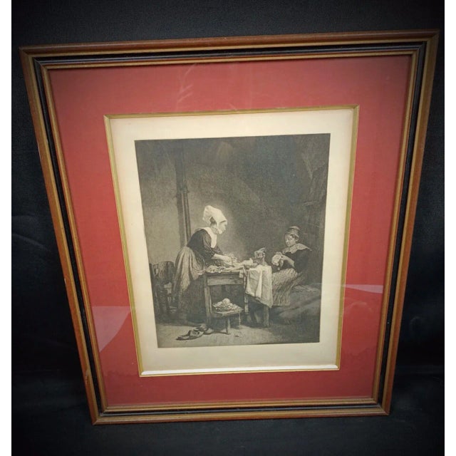 French Antique 19th-Century 1873 Engraving by Antonin Delzers For Sale - Image 3 of 7