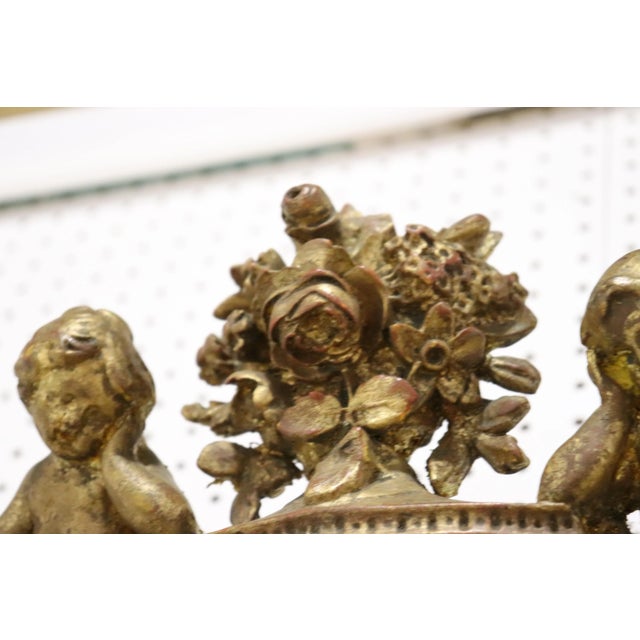 French Victorian Belle Epoque Gilded Cherub Putti Oval Mirror C1890 For Sale - Image 12 of 13