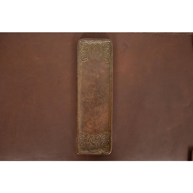 Tiffany Studios New York Zodiac Pattern Bronze Pen Tray For Sale In South Bend - Image 6 of 12