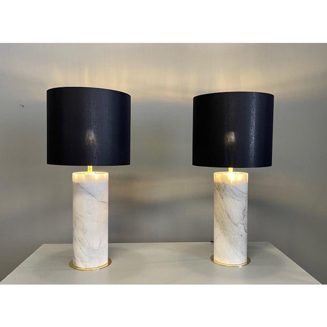 1960s Monumental Marble Table Lamps, 1960, Set of 2 For Sale - Image 5 of 11