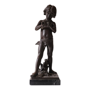 19th Century French Bronze Figural Sculpture of a Boy