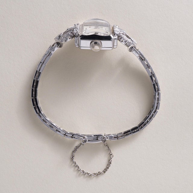 Art Deco 1920s Art Deco Hamilton 1.50 Carats Diamond Ladies Wristwatch 14k Gold For Sale - Image 3 of 5