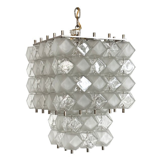 Mid-Century Modern Italian Murano Glass Geometric Pendant by Interlux, 1960s For Sale