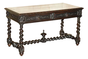 Antique Victorian Gothic Revival Barley Twist Leg Hall Table