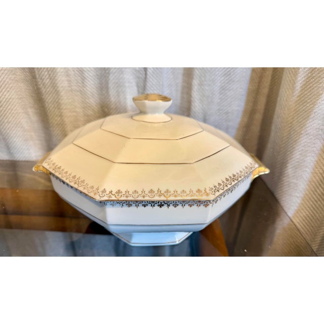 Art Deco 1940s Limoges France Deco Soup Tureen For Sale - Image 3 of 8