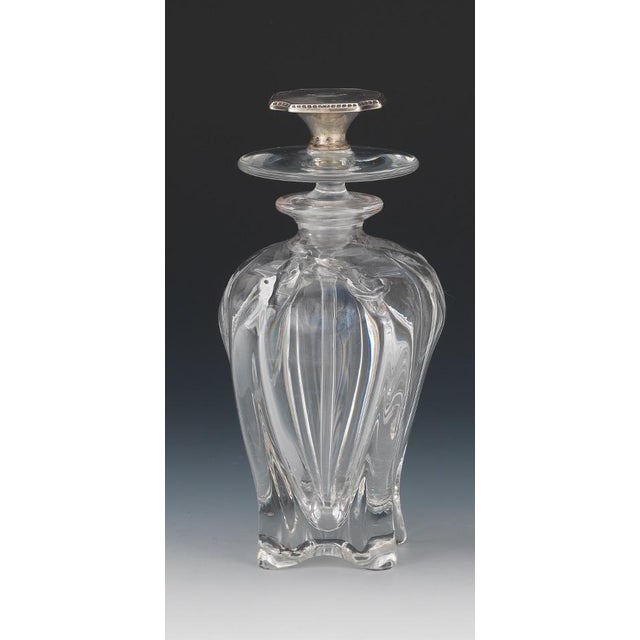 Art Deco Vanity Perfume Bottle with R.Wallace & Son Mfg. Co. Sterling Silver Stoppers, ca. Early 20th Century Of baluster...