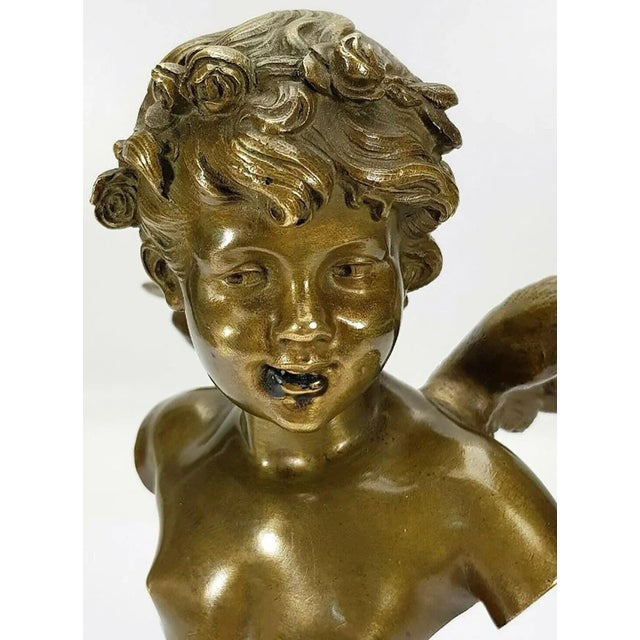 Auguste Moreau bronze angel putto. Original bronze, circa 1890 by Louis Auguste Moreau, (France, 1855-1919) Depiction of a...