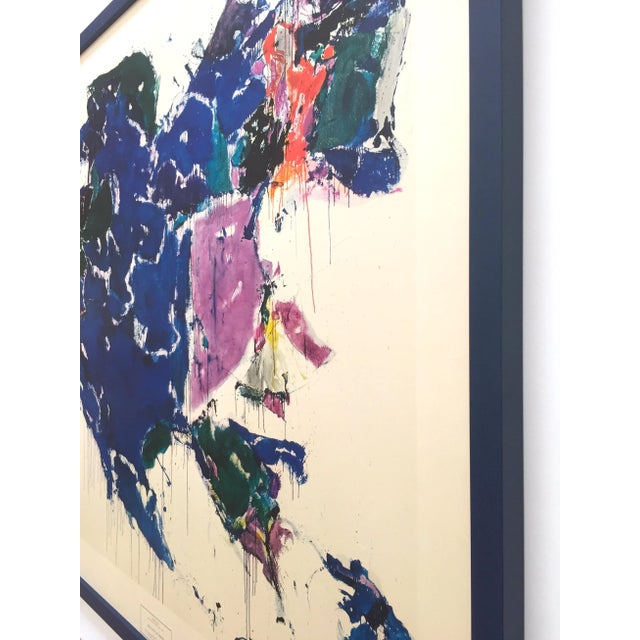 Sam Francis Vintage 1972 Abstract Expressionist Framed Mid Century ModernArt Lithograph Print " Blue Out of White " 1958 For Sale - Image 11 of 13