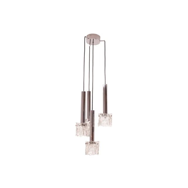 Chrome and Glass Cascading Ceiling Light For Sale - Image 9 of 9