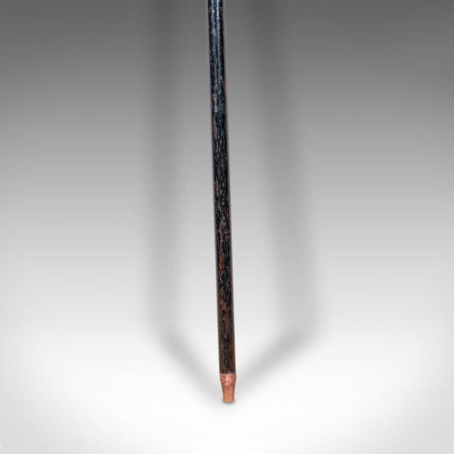 Vintage Gentleman's Walking Cane, English, Brass, Stick, Hallmarked Silver, 1935 For Sale - Image 10 of 11