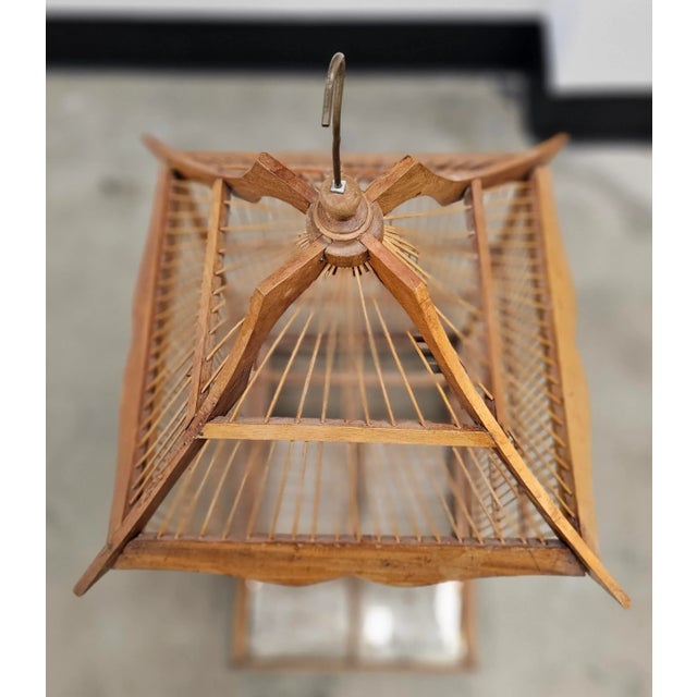 Mid 20th Century Mid Century Chinese Style Teak Bird Cage For Sale - Image 5 of 6
