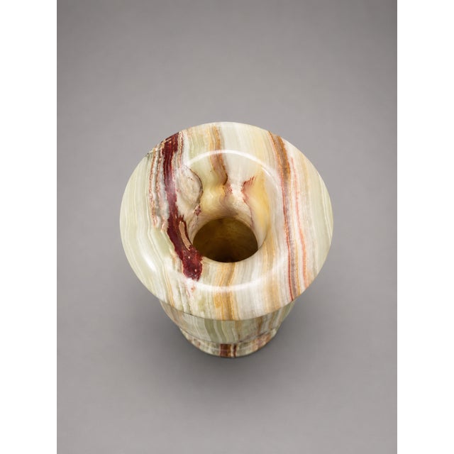 Stone Rare Onyx Marble Floor Vase – 24" X 8" Decorative Vase by Zarva Stone For Sale - Image 7 of 13