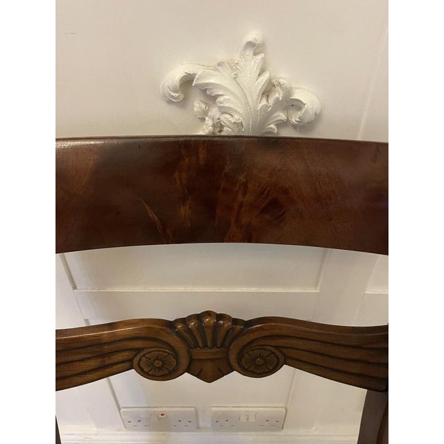 Set of Regency Figured Mahogany Desk Carver Chairs, 1830s For Sale - Image 12 of 13