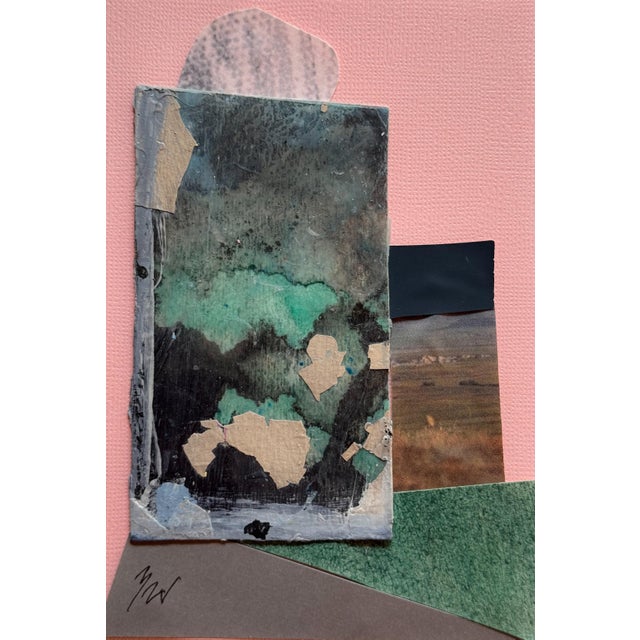 Abstract "Superbloom 5" Original Mixed-Media Collage on Paper by Zac Woodiel For Sale - Image 3 of 9