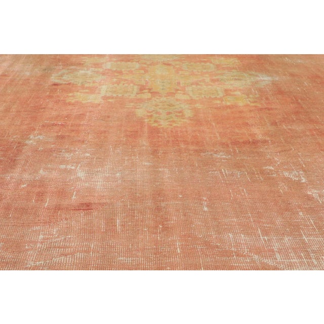 Early 20th Century Antique Turkish Oushak Rug - 09'07 X 13'00 For Sale - Image 5 of 12
