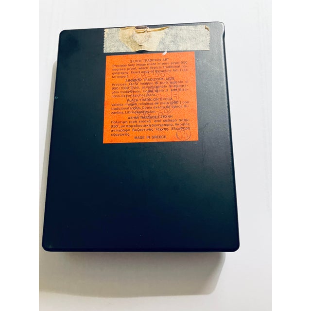 Byzantine Greek Orthodox 950 Pure Silver Icon Deep Relief Virgin Mary & Jesus 950 Silver Icon mounted in solid wood frame...