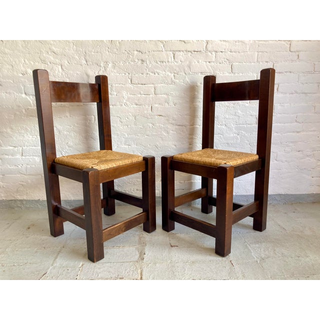 All chairs are solid and sturdy, the straw in the seat is intact in all of them.