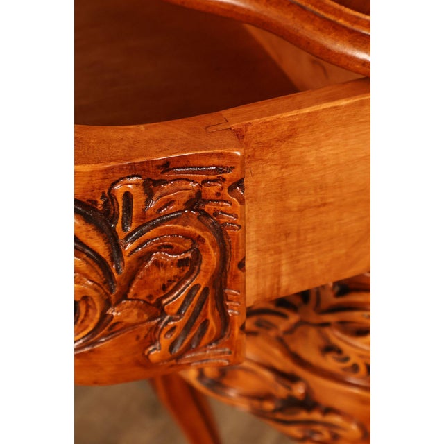 Mid 20th Century French Louis XV Style Marquetry Inlaid Nightstand For Sale - Image 5 of 18