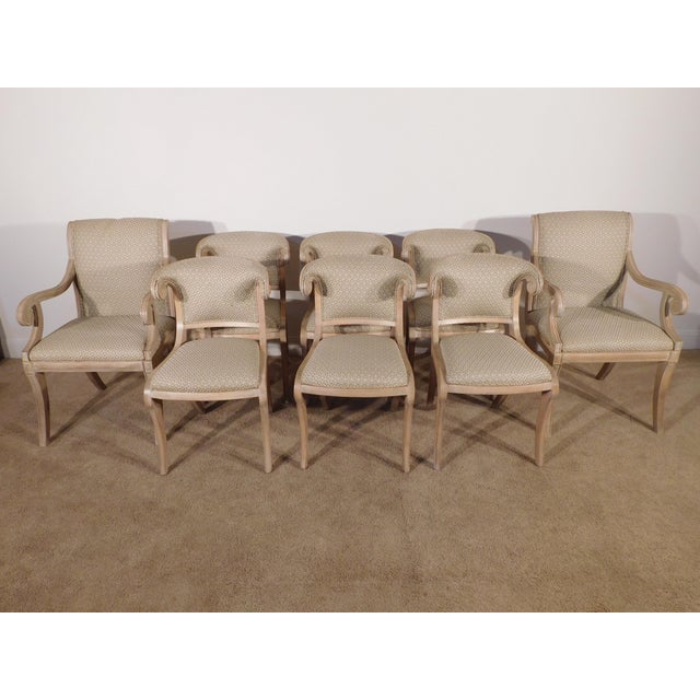 Taupe Vintage Set of 8 Casa Stradivari Nyc Custom Klismos Dining Chairs 2 Arms 6 Sides For Sale - Image 8 of 18