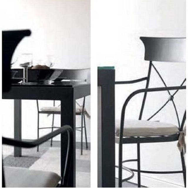 Garden Chair in Wrought Iron with cushion For Sale - Image 16 of 18