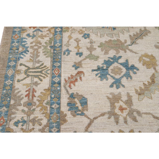Early 21st Century Modern Sultanabad Wool Rug For Sale - Image 5 of 11