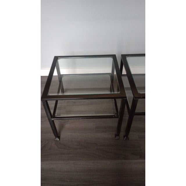 Pottery Barn Tanner Square Bunching Tables For Sale - Image 4 of 7