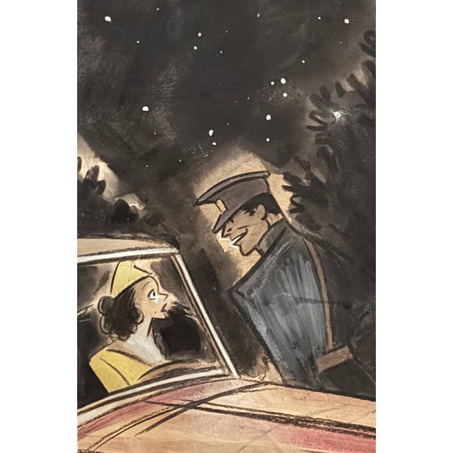 Jaro 1937 Jaro Fabry Watercolor Painting For Sale - Image 4 of 6