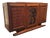 French Art Deco Marble Top Sideboard With Carved Birds and Flowers. For Sale