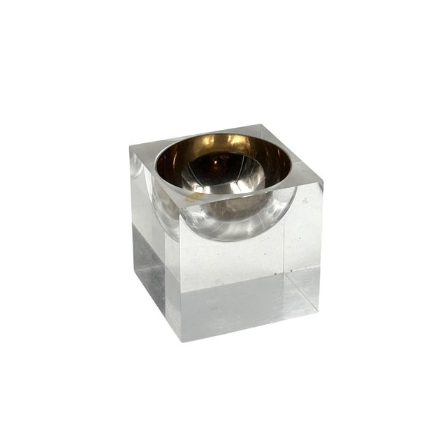 Transparent Space Age Clear Lucite Ashtray, Italy 1970s For Sale - Image 8 of 12