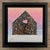This oil on canvas piece features a solitary barn set against a softly gradient sky transitioning from warm pink to cool...