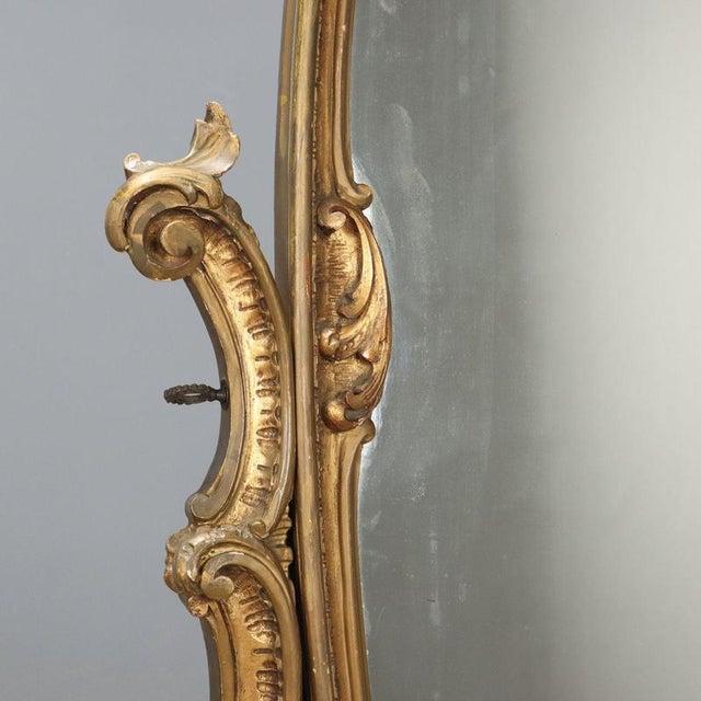 Carved Wooden Psyche Mirror For Sale - Image 4 of 11