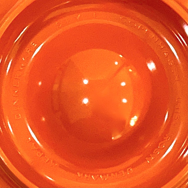 Orange 1970's Rosti Denmark Orange Melamine Egg Cups by Bjorn Christensen Set of Six For Sale - Image 8 of 8