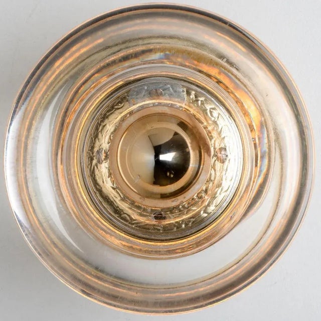 Glass Brass Flush Mount from Cosack Leuchten, 1970s For Sale - Image 10 of 13