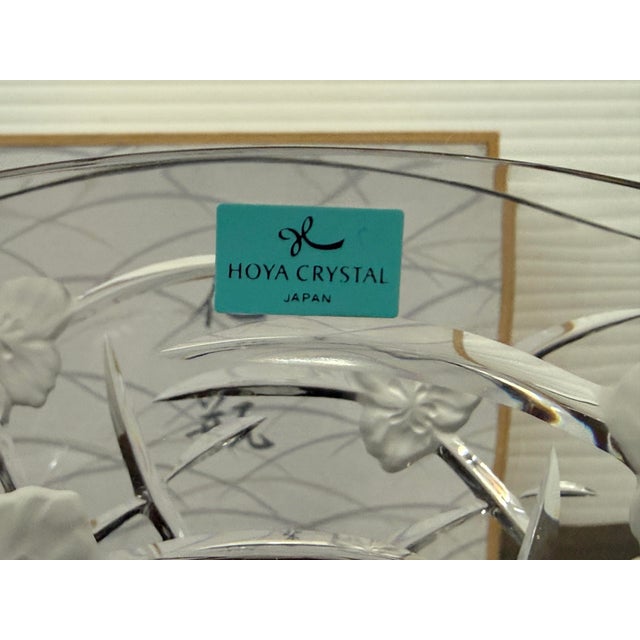 Hoya Crystal Commemorative Floral Art Vase + Box For Sale - Image 9 of 12