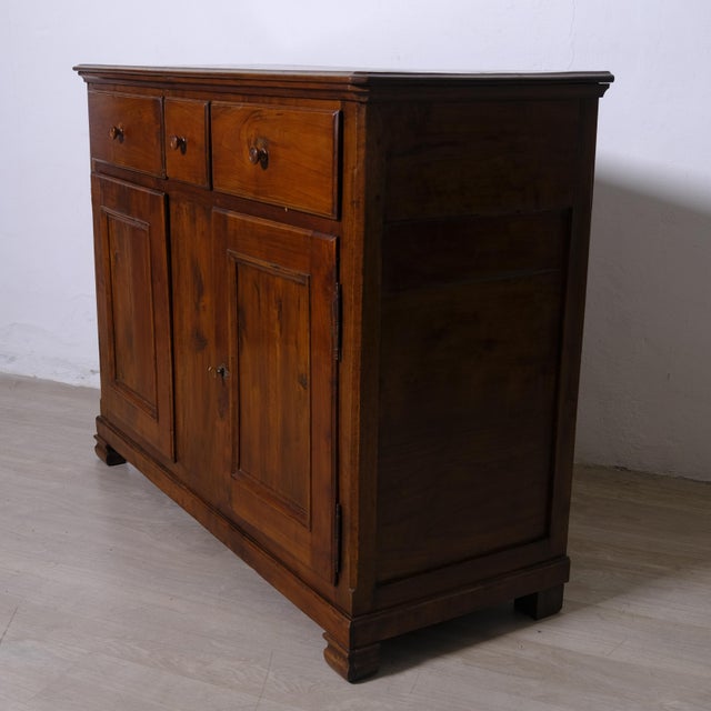 19th Century Rustic Italian Walnut Sideboard with Doors and Drawers For Sale - Image 18 of 18