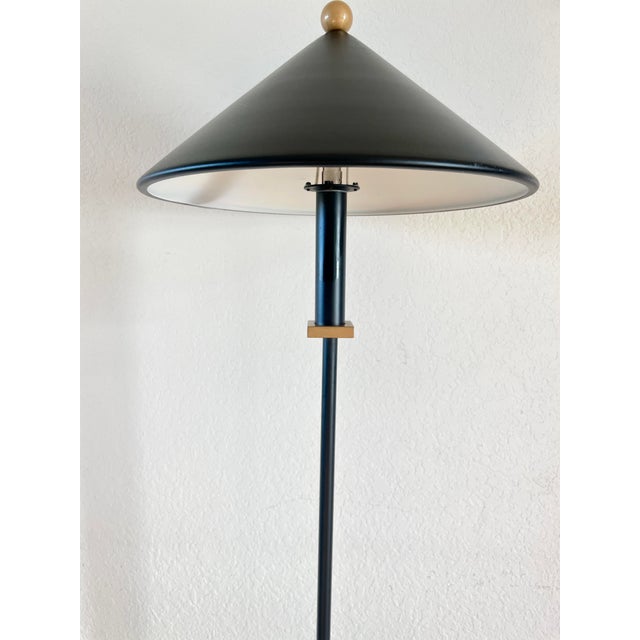 Postmodern 1988 Robert Sonneman for George Kovacs Post Modern Black Floor Lamp For Sale - Image 3 of 12