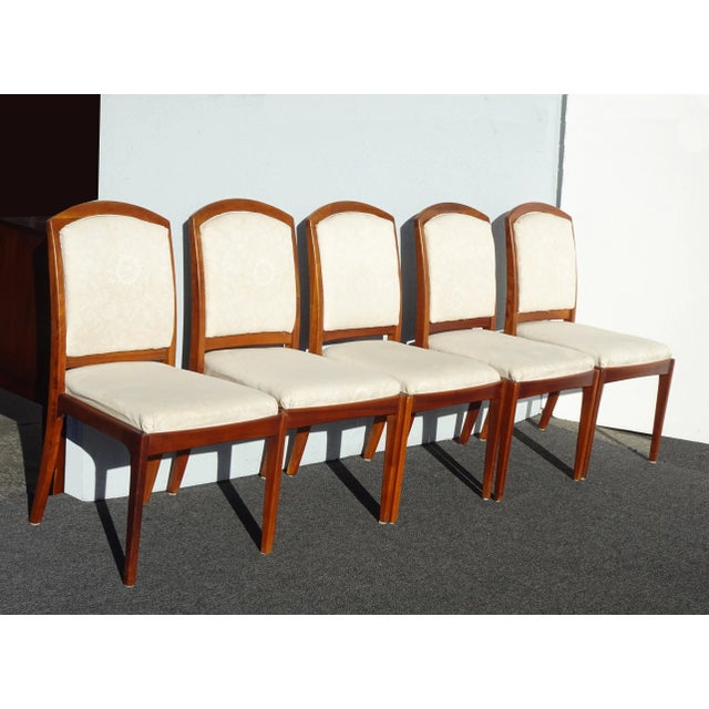 Brown Saltman Set of Eight Vintage Mid Century Modern Brown Saltman Walnut Dining Room Chairs For Sale - Image 4 of 12
