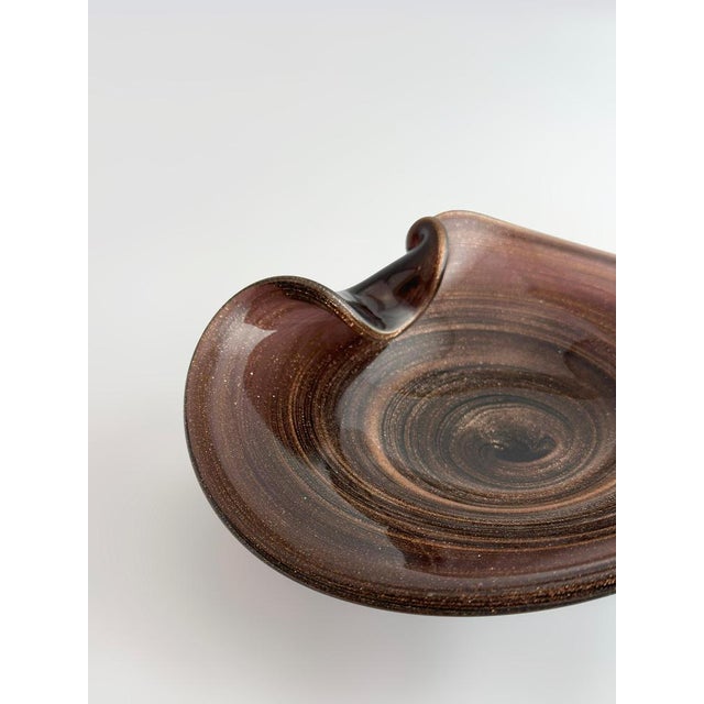Brown Large Murano Glass Centrepiece Bowl from Alfredo Barbini, Italy, 1970s For Sale - Image 8 of 12