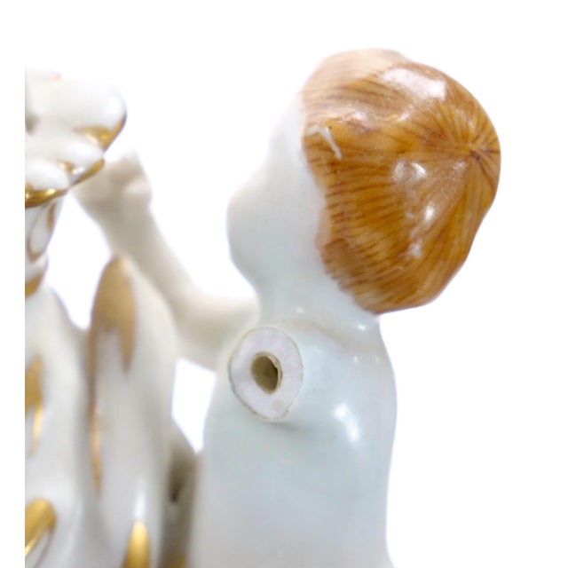 19th Century Meissen Rococo Style Flower-Encrusted Covered Urns From Germany For Sale - Image 11 of 13