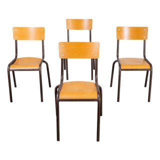 French Stacking Dining Chairs from Mullca, 1960s, Set of 4 For Sale